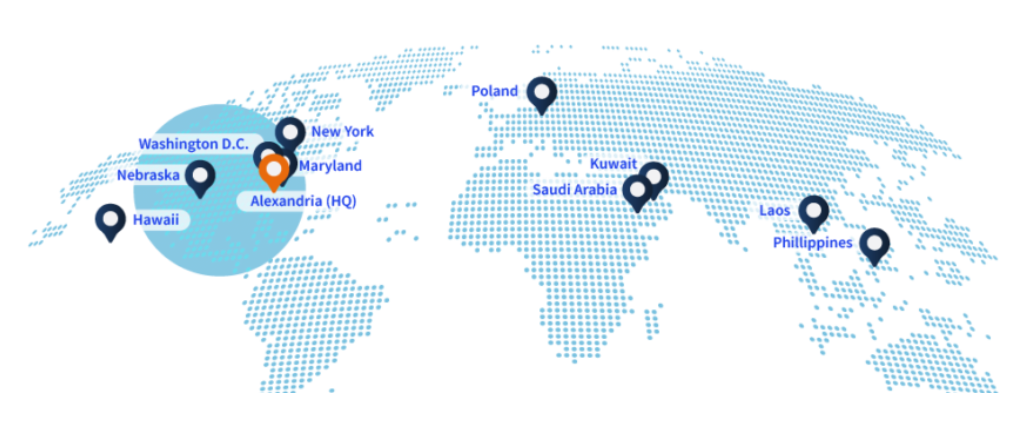 world map with dots